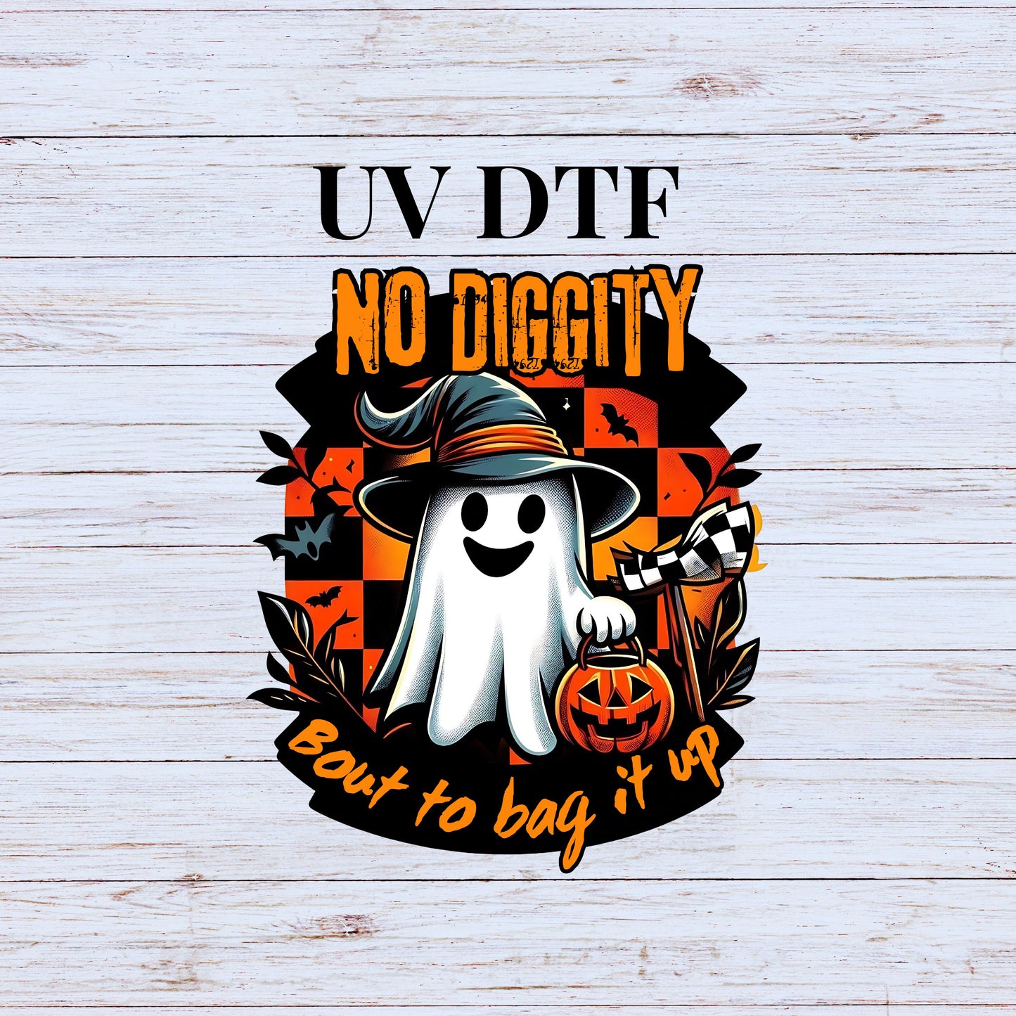 UV DTF Sticker print No diggity decal, tumbler decal, permanent sticker. Uv wrap for glass can tumbler. #7052