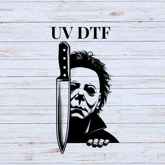 UV DTF Sticker print Peeking Michael decal, tumbler decal, permanent sticker. Uv wrap for glass can tumbler. #7048