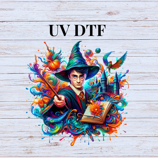 UV DTF Sticker print. HP Pott er splash decal, tumbler decal. UV wrap for glass can tumbler.#7089