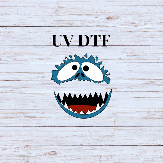 UV DTF Sticker print Abdomin face Merry Christmas decal, tumbler decal, permanent sticker. Uv wrap for glass can tumbler. #7151