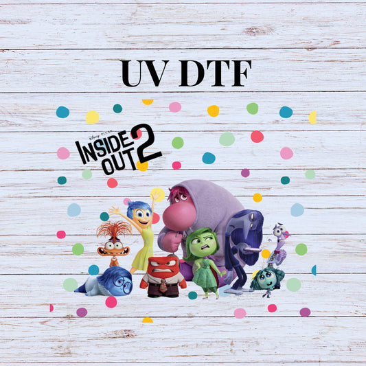 UV DTF Sticker print. Inside characters decal, tumbler decal. UV wrap for glass can tumbler. #5165