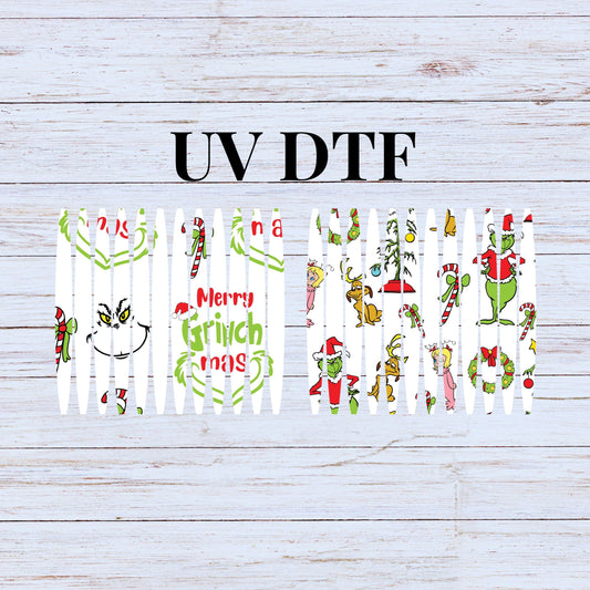 UV DTF Sticker print. Christmas Grin stripe pattern template wrap for 20 oz tumblers or diy project made with UV dtf decals. #5220