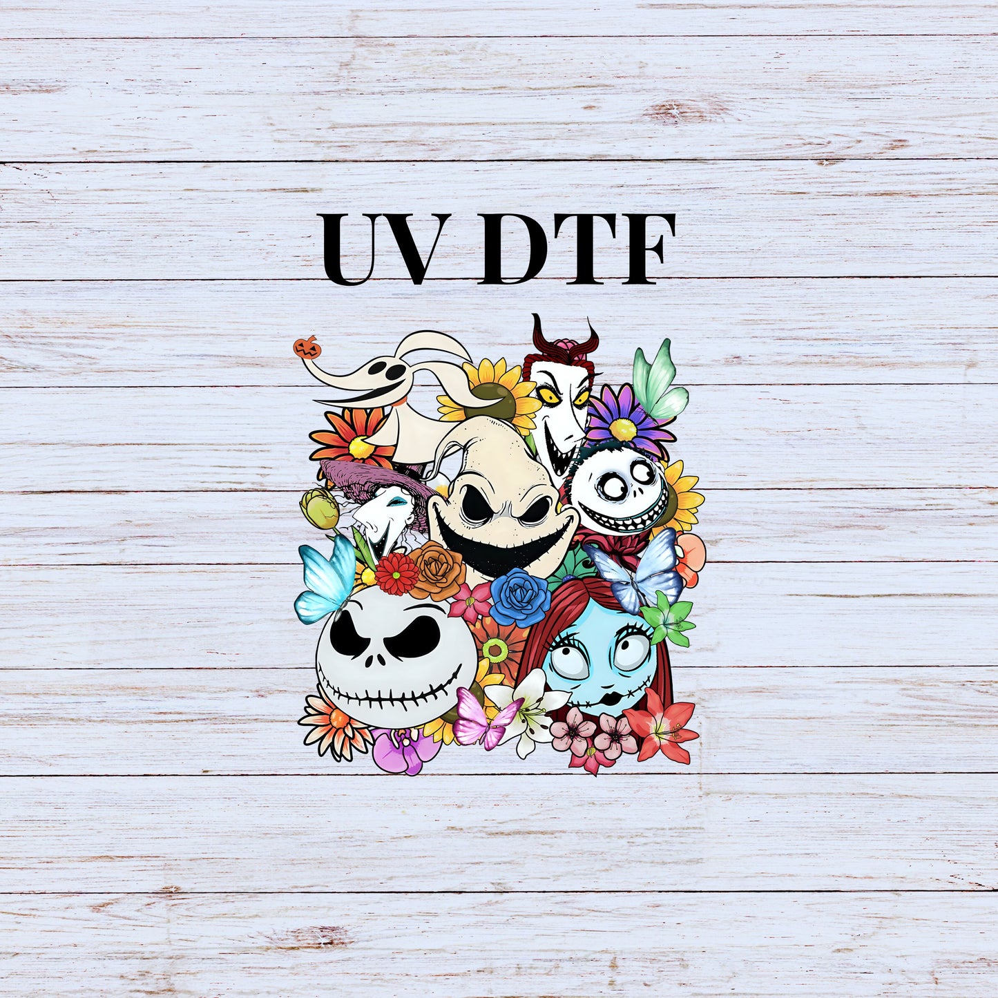 UV DTF Sticker print Jack group of friends Halloween decal, tumbler decal, permanent sticker. Uv wrap for glass can tumbler. #7162