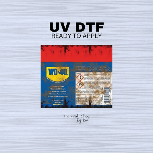 UV DTF Sticker print. Wd rusty label and directions decal, tumbler decal, permanent sticker. #4461
