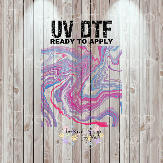 UV DTF Sticker print. Hydro dip cheat sheet helper wrap #1 Purple Blue tumbler decal. Glass can wrap.  #5325