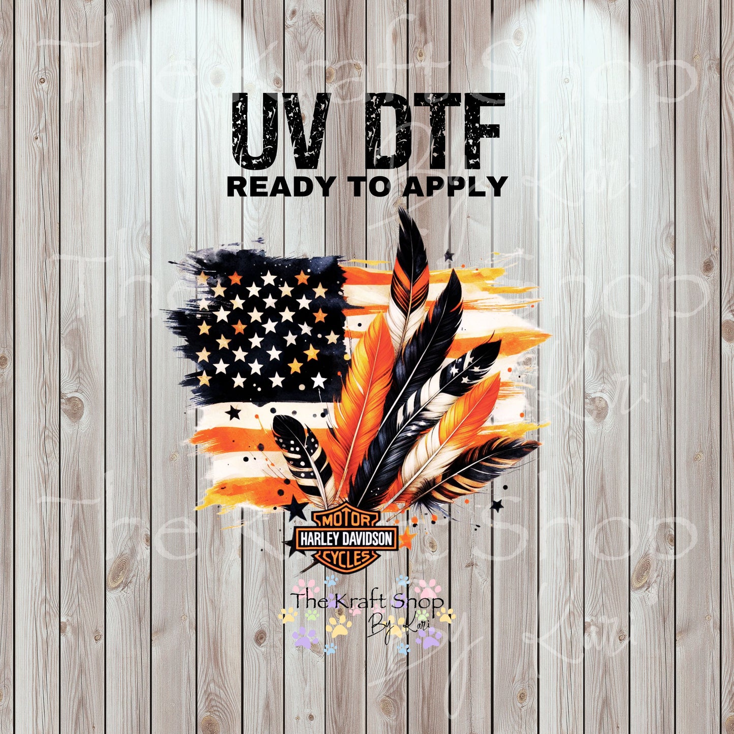 UV DTF Sticker print. Harl flag with feathers permanent sticker tumbler decal  #4520
