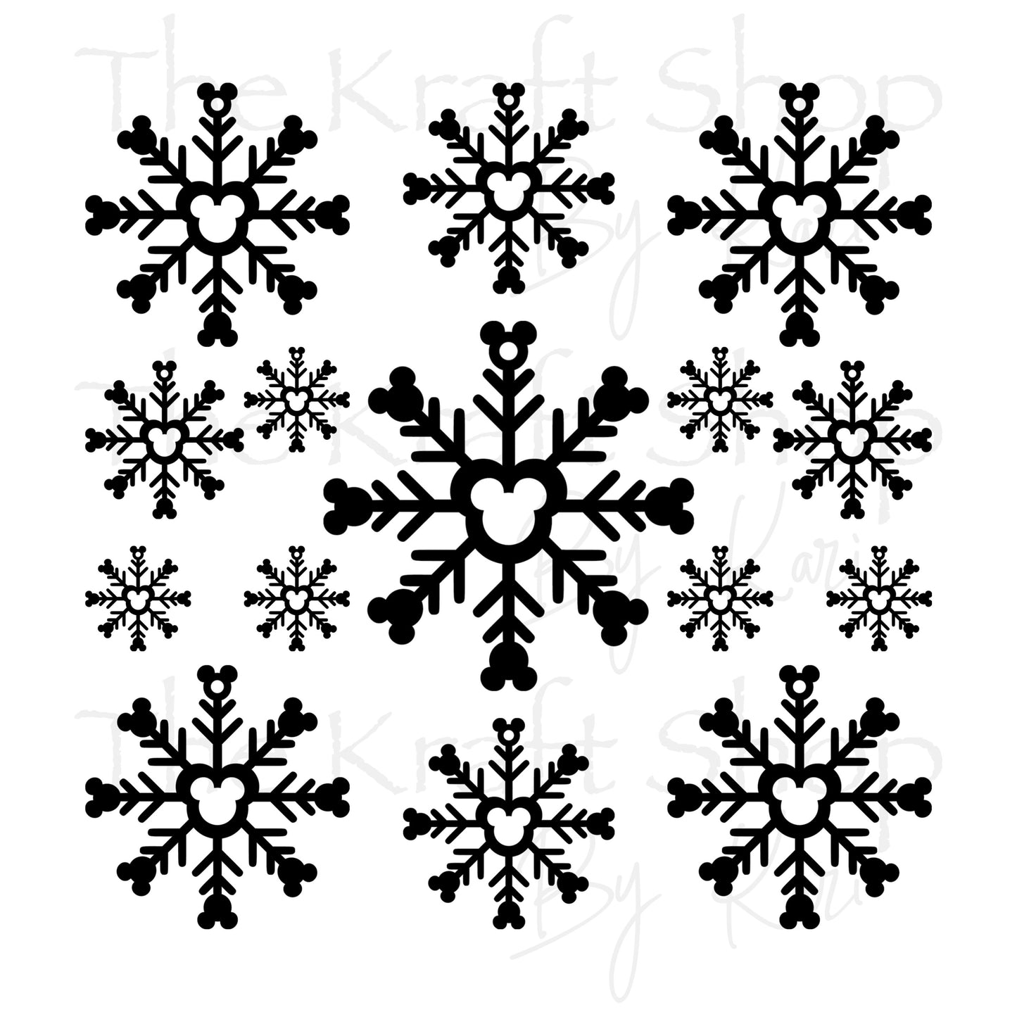 UV DTF Sticker print. Mick snowflake bundle element sheet permanent sticker tumbler decal  #7318