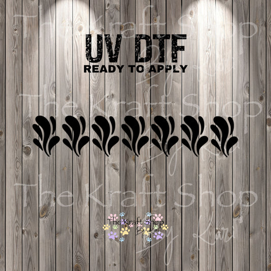 UV DTF Sticker print. Raindrop border tumbler helper tumbler decal. Permanent sticker  #7396
