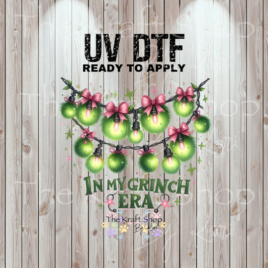 UV DTF Sticker print In My Grin era Hanging Lights Christmas decal, tumbler decal, permanent sticker. Uv wrap for glass can tumbler. #7400