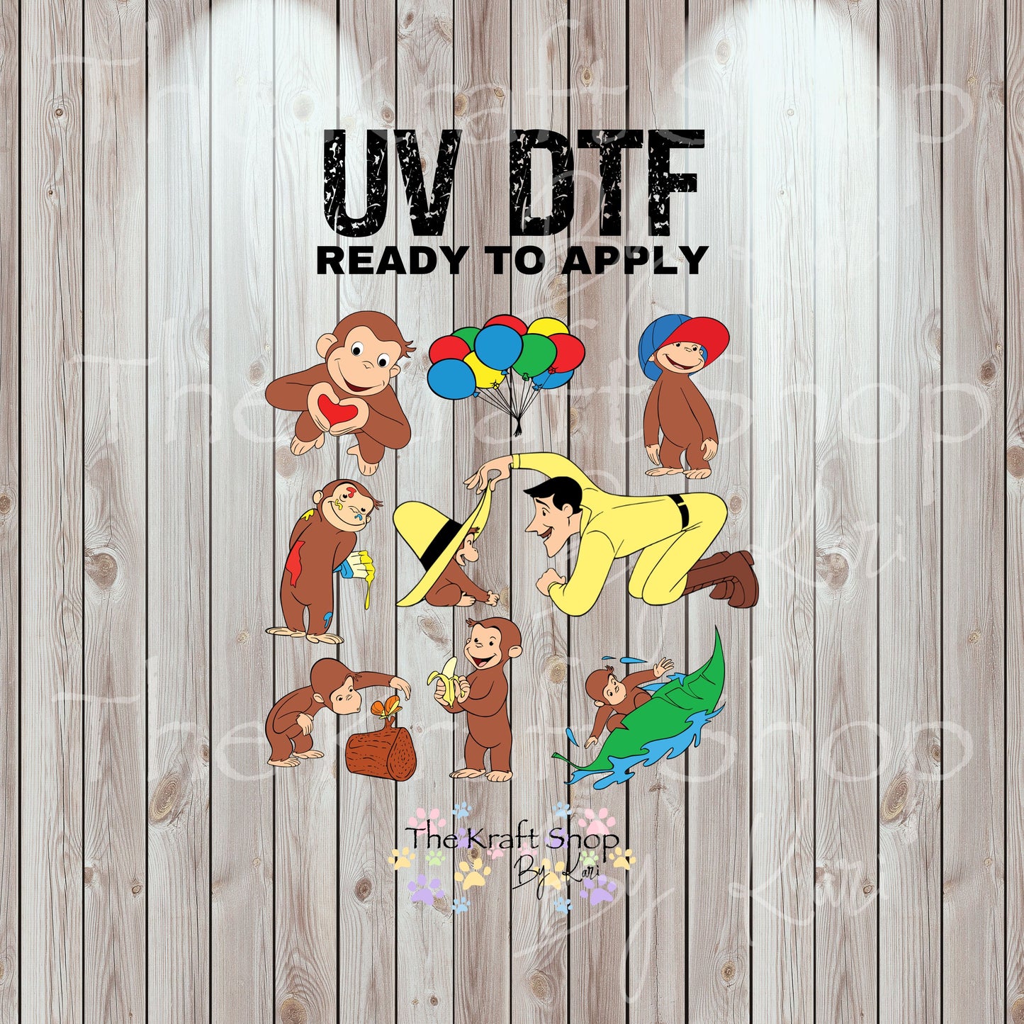 UV DTF Sticker print Curious G Element sheet 6x6 decal, tumbler decal, permanent sticker. #10329