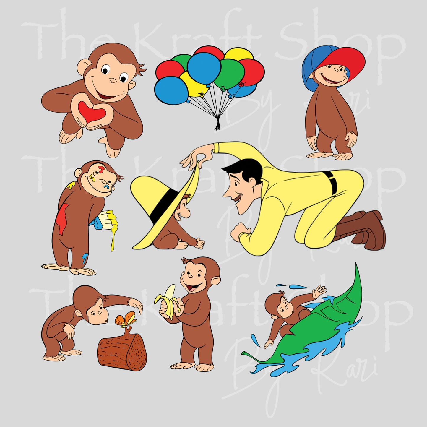 UV DTF Sticker print Curious G Element sheet 6x6 decal, tumbler decal, permanent sticker. #10329