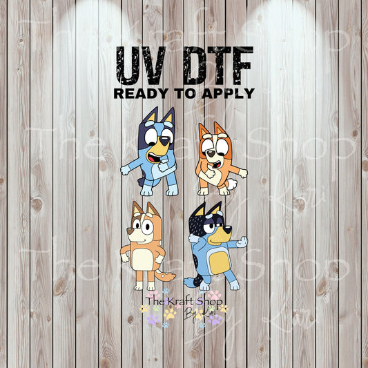 UV DTF Sticker print Blue Family Element sheet of decals, tumbler decal, permanent sticker. #10330
