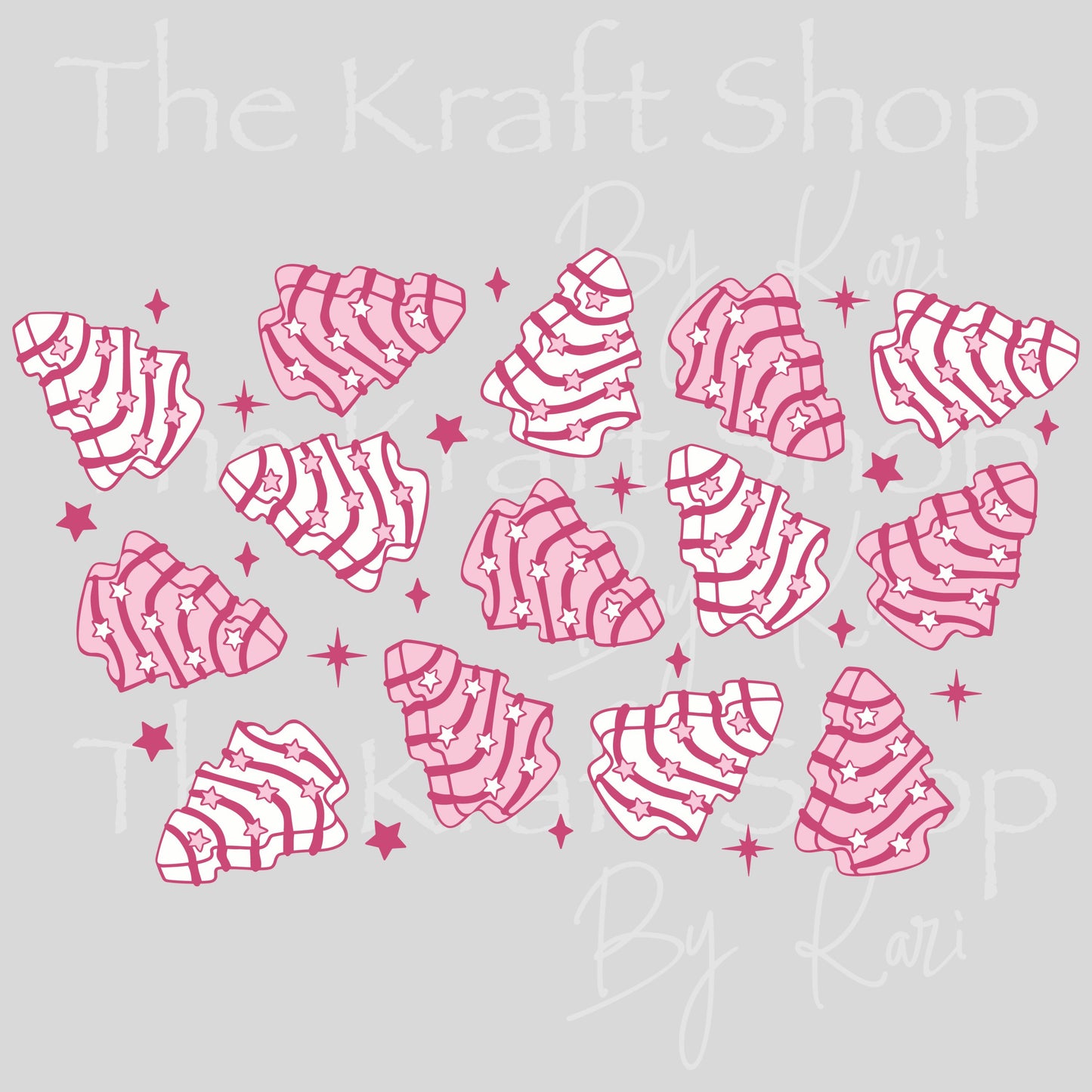 UV DTF Sticker print. Christmas tree cake 24 oz tapered wrap or element sheet of decals for acrylic tumblers  #5460