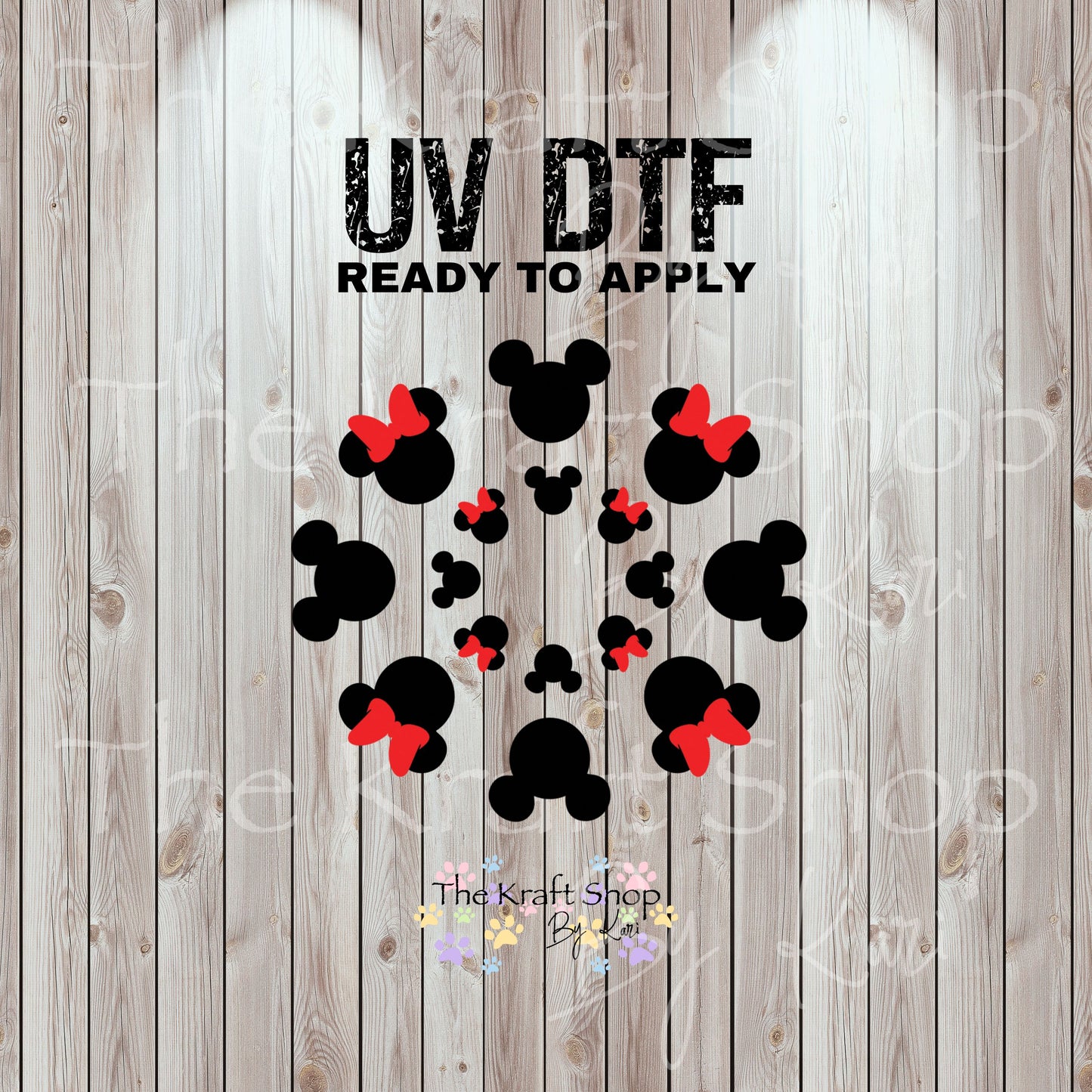 UV DTF Sticker print. Mick Min Red and Black top decal for 24 oz or 40 oz tumbler, tumbler decal, permanent sticker.  #10352