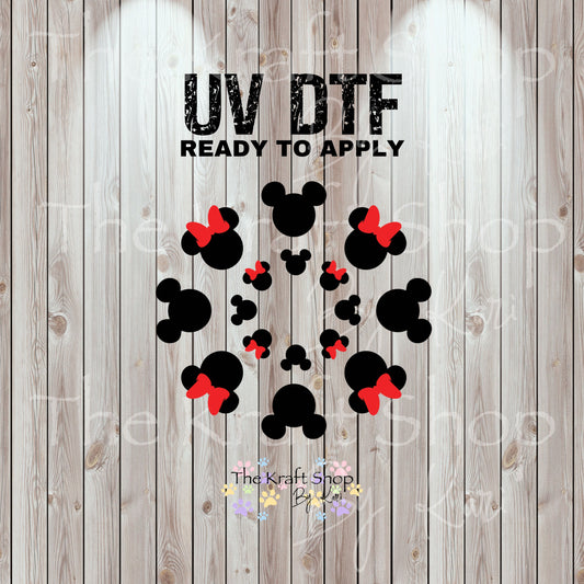 UV DTF Sticker print. Mick Min Red and Black top decal for 24 oz or 40 oz tumbler, tumbler decal, permanent sticker.  #10352