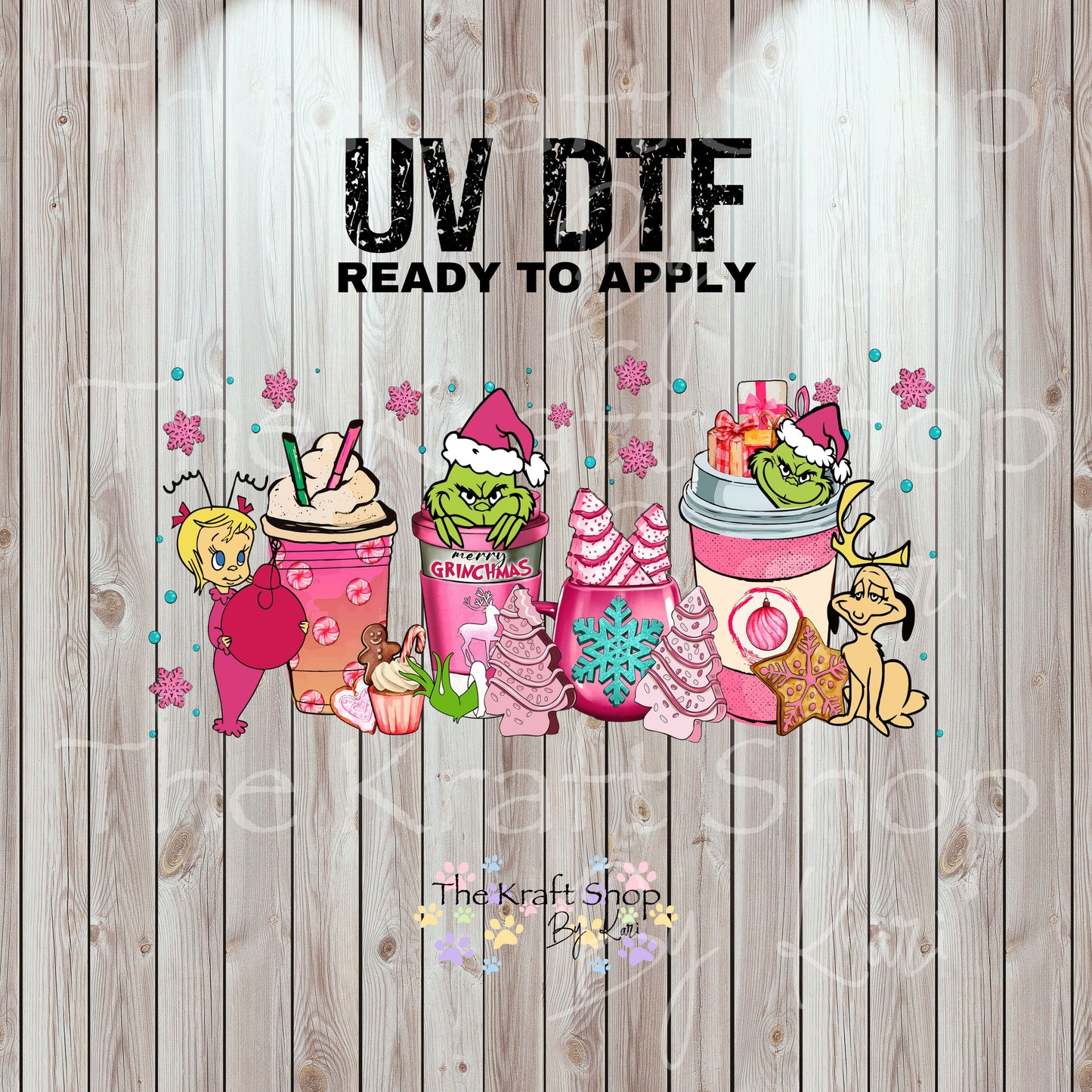 UV DTF Sticker print. Pink Grin Wrap With Cindy decals tumbler decal. Glass can wrap.  #7477