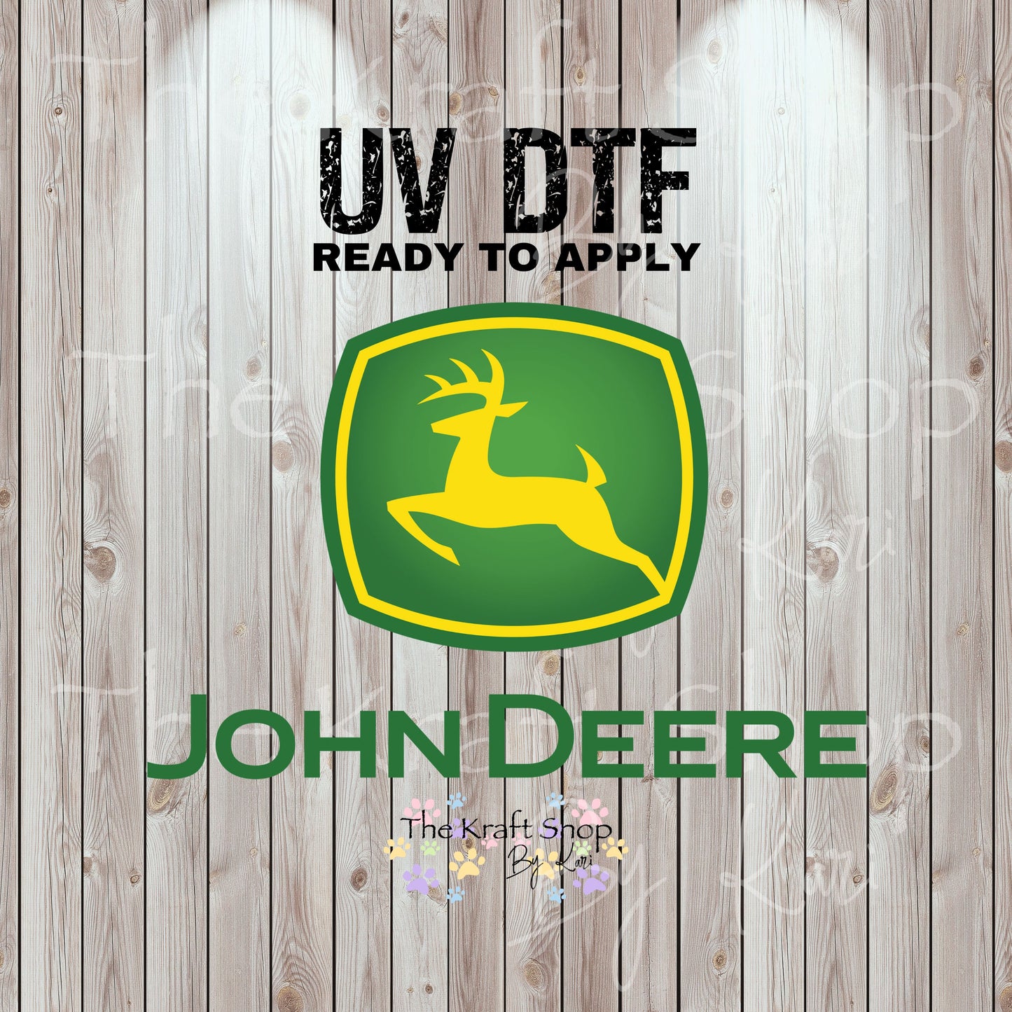 UV DTF Sticker print John D ee re deer decal, tumbler decal, permanent sticker. #4579