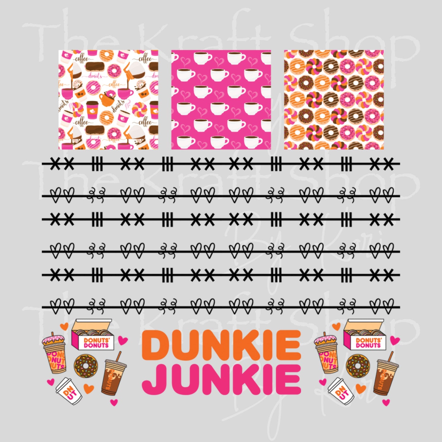UV DTF Sticker print Patchwork Element Coffee mixed media Element sheet 9x9 decal #10403