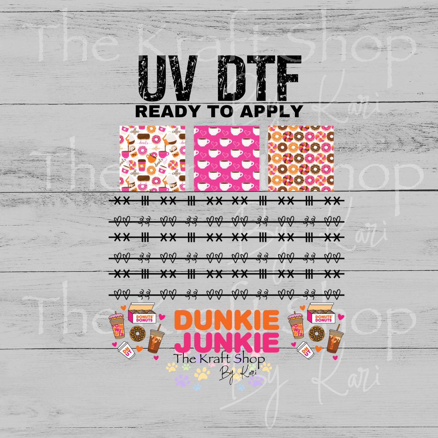 UV DTF Sticker print Patchwork Element Coffee mixed media Element sheet 9x9 decal #10403