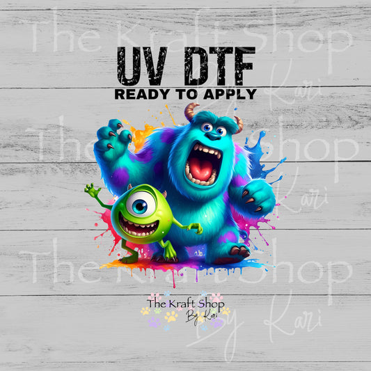 UV DTF Sticker print Monster splash Splatter paint decal, tumbler decal, permanent sticker.  #10415