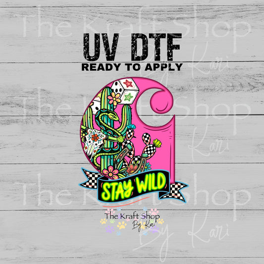 UV DTF Stay Wild Retro Carh vintage decal, tumbler decal, permanent sticker. #4701