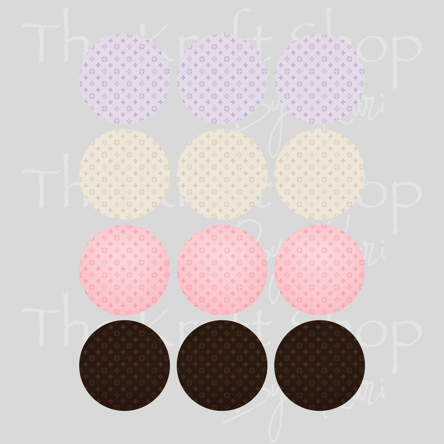 UV DTF LV Pattern Circles and Squares patchwork helper Element sheet 10x8 decal, tumbler decal, permanent sticker. #10482