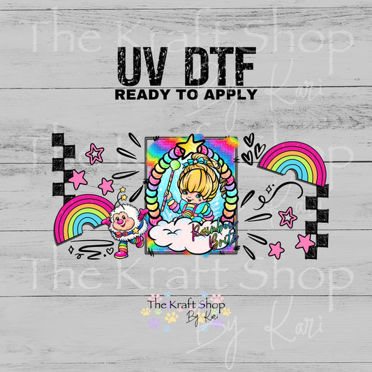 UV DTF Rainbow Libby Glass Can wrap decals tumbler decal. Glass can wrap. Tumbler wrap #5516