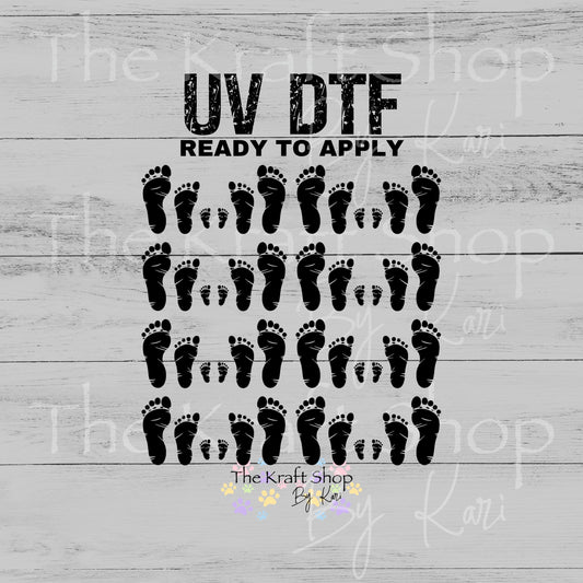 UV DTF Footprints with creases adult and child sticker decal #10495
