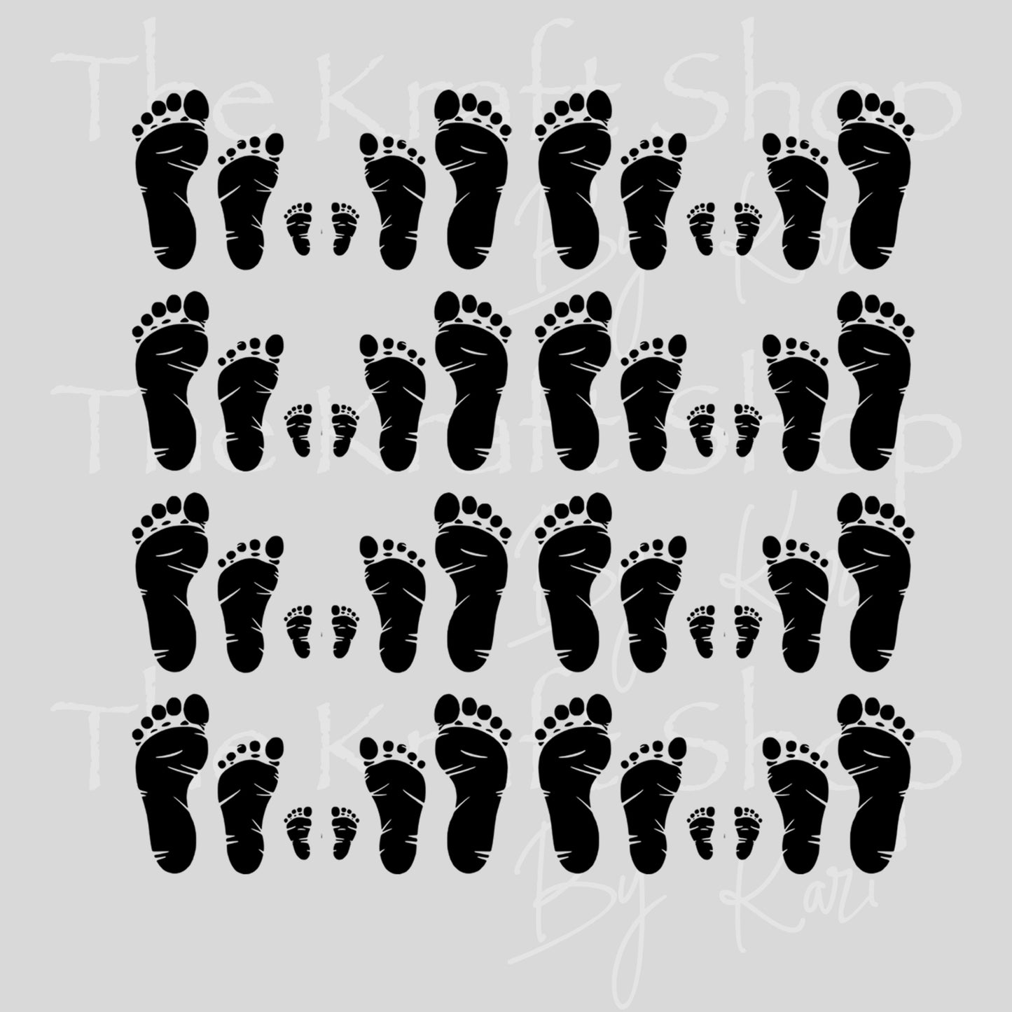 UV DTF Footprints with creases adult and child sticker decal #10495