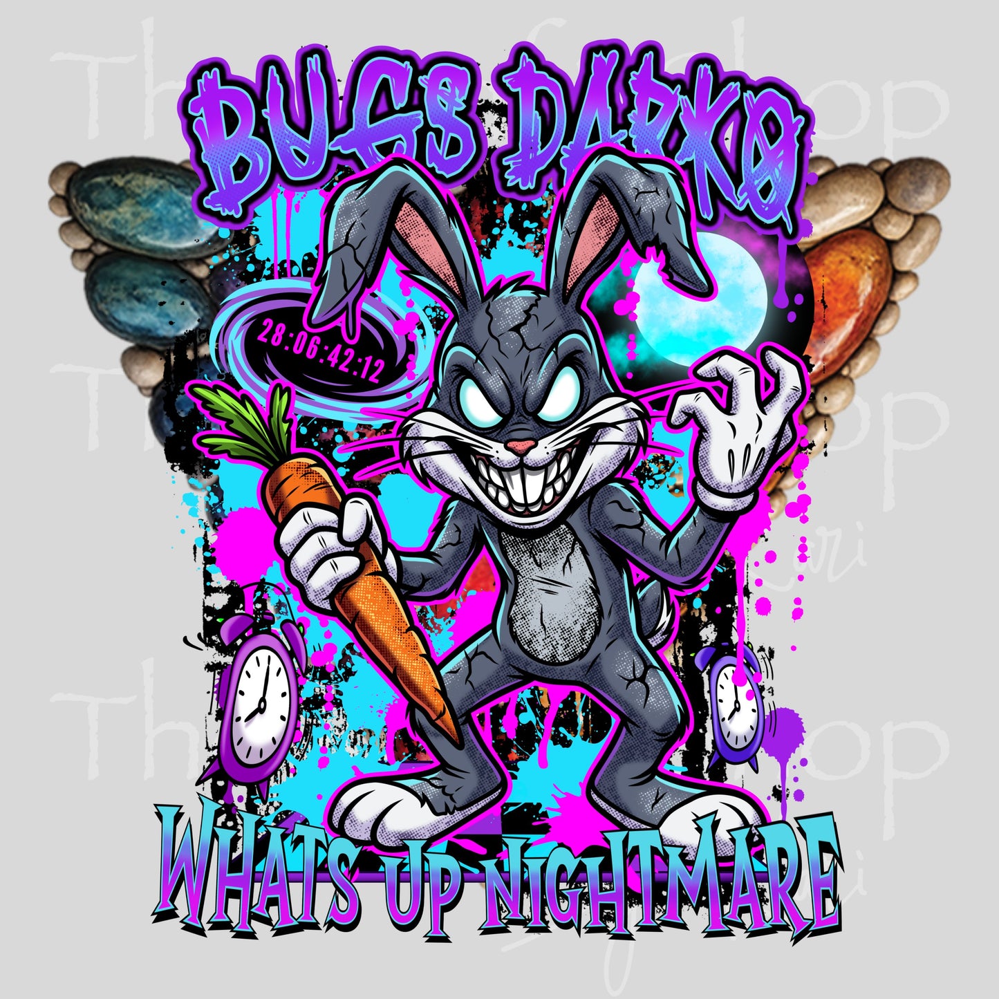 UV DTF Dark Bugs Glass can wrap decals #5548