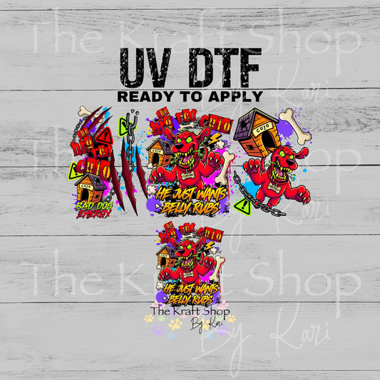UV DTF Dark Clifford Glass can wrap decals #5549