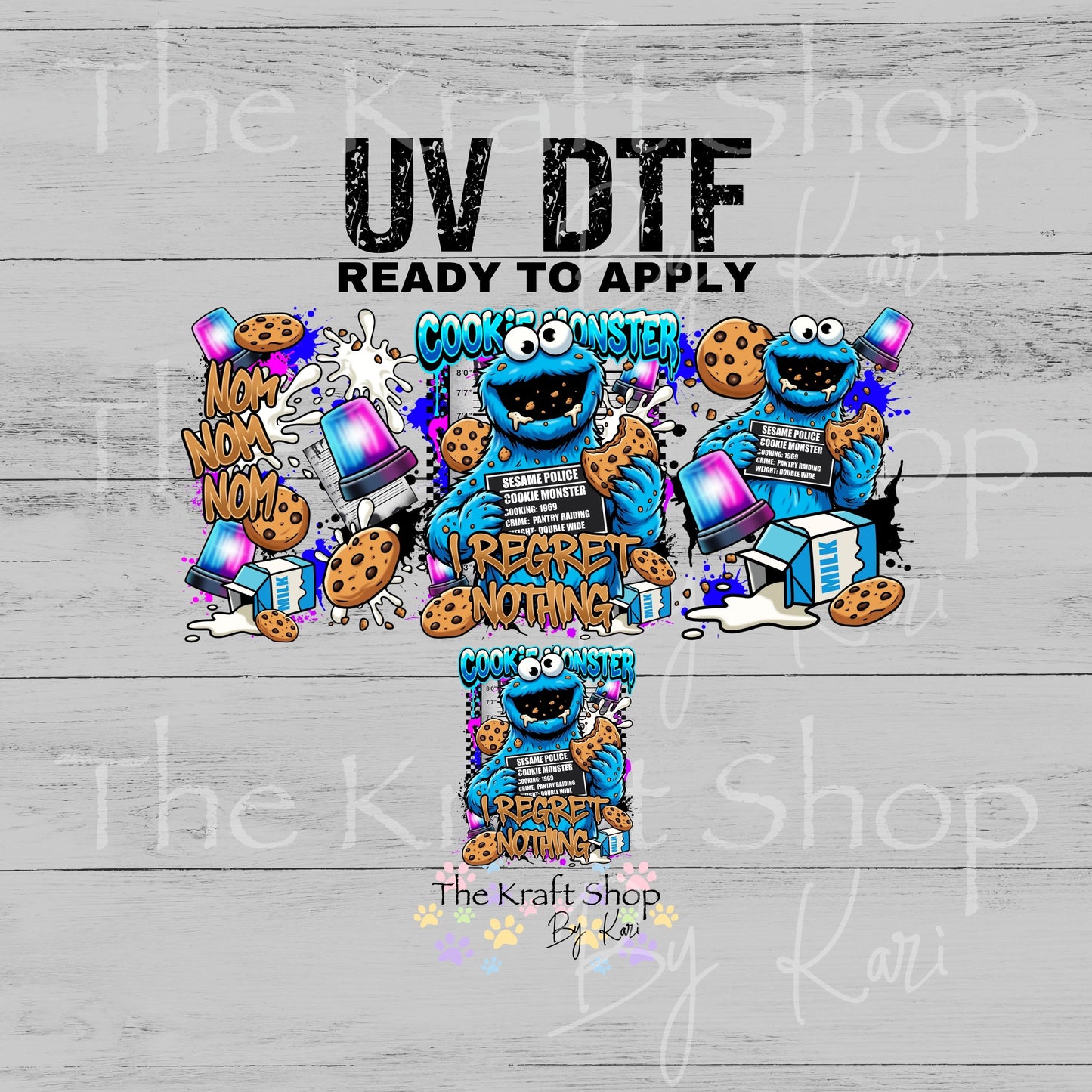 UV DTF Cookie M Glass can wrap decals #5556