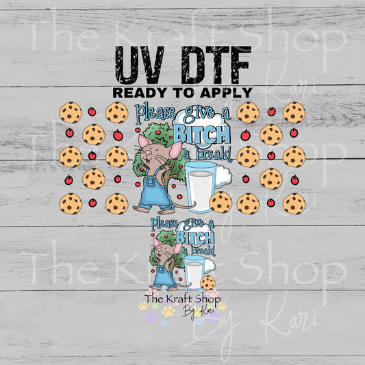 UV DTF Please Mouse Glass can wrap decals #5558