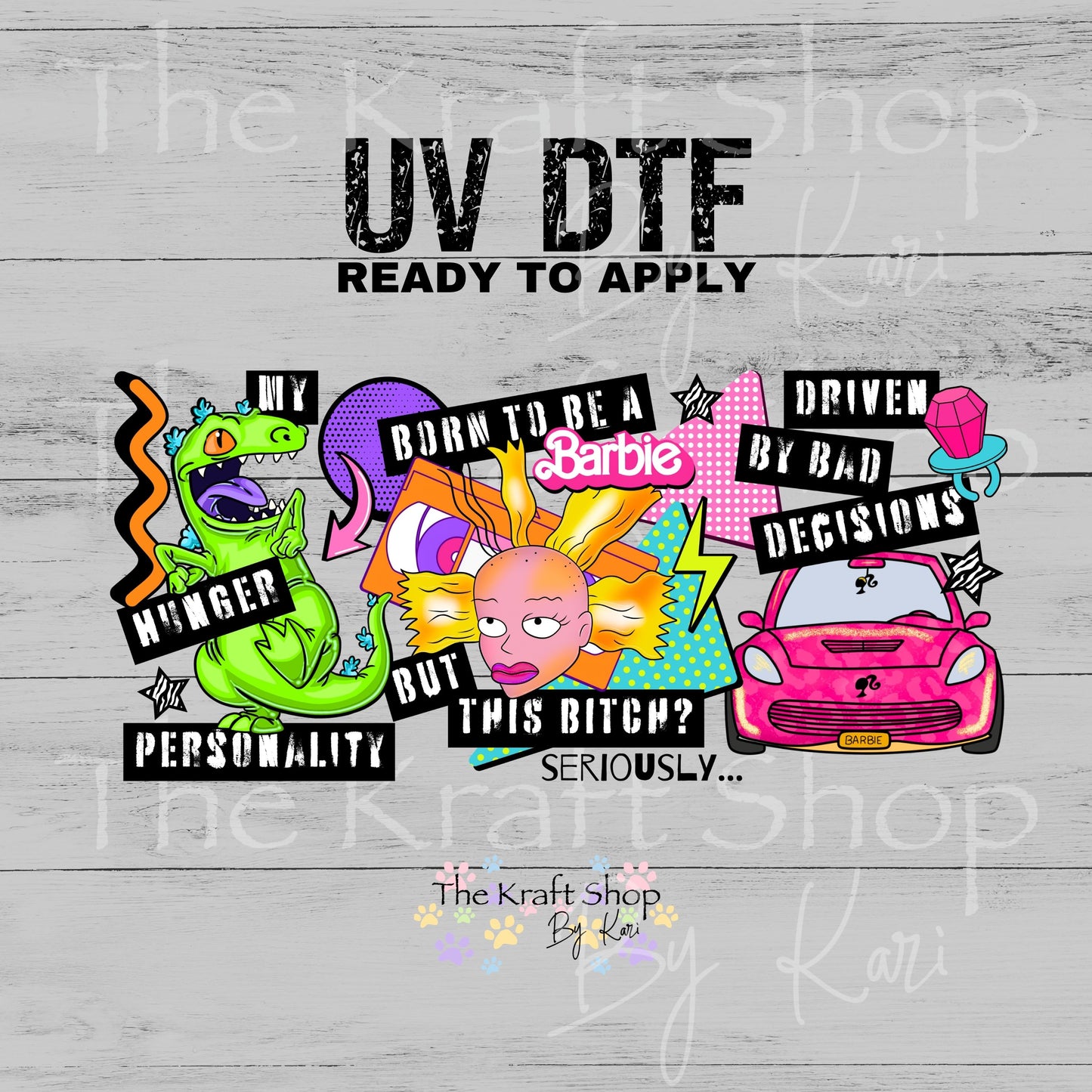 UV DTF Born to be Glass can wrap decals #5552