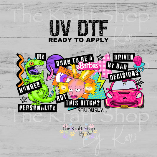 UV DTF Born to be Glass can wrap decals #5552