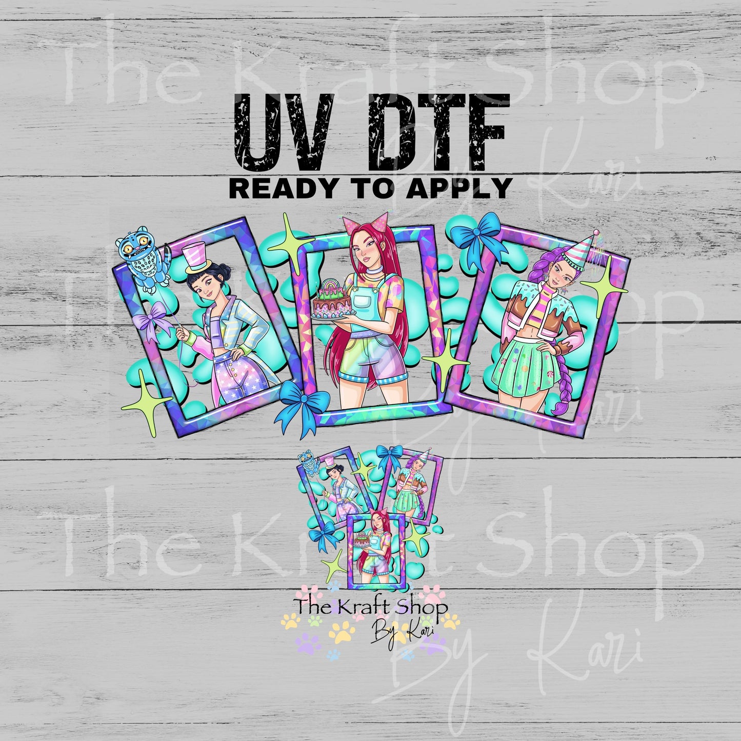 UV DTF Kpop Birthday Glass can wrap decals #5555