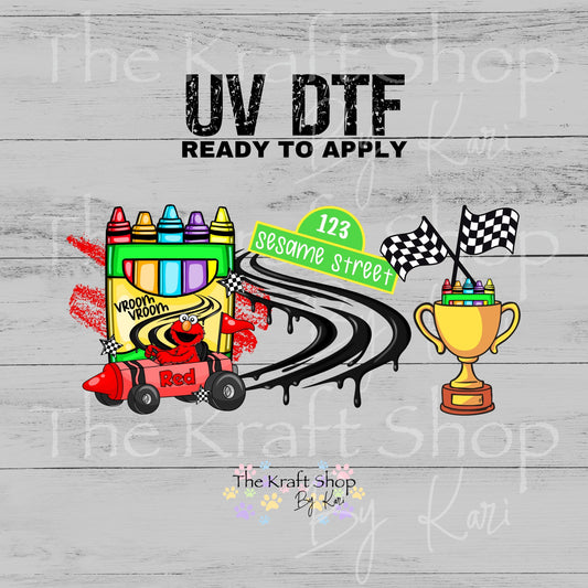 UV DTF Red Monster Glass can wrap decals #5554