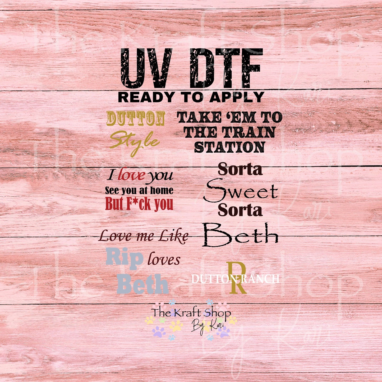 UV DTF D Ranch Sayings cowboys decals, permanent sticker.#4756