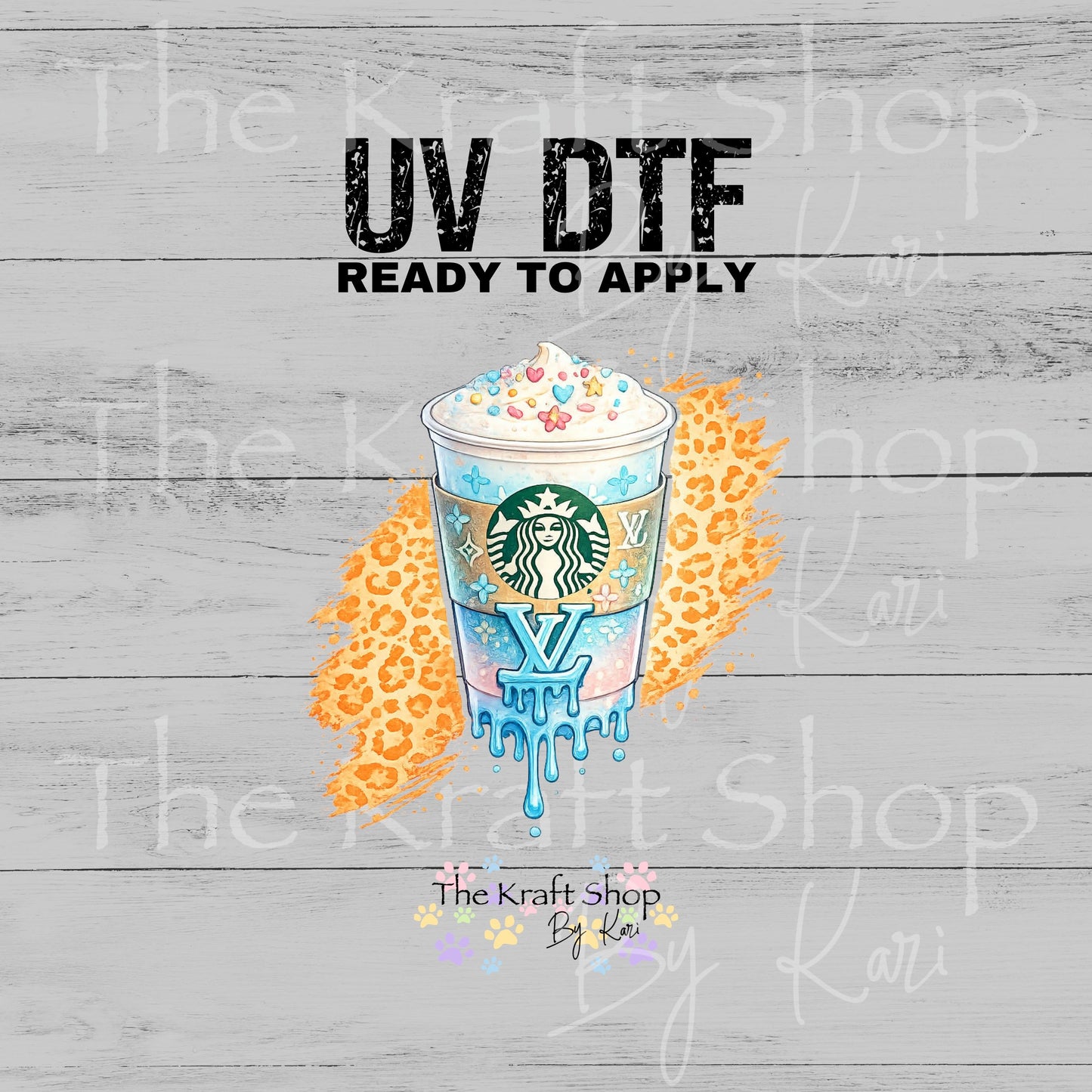 UV DTF Cheetah Drip Coffee decal #4761