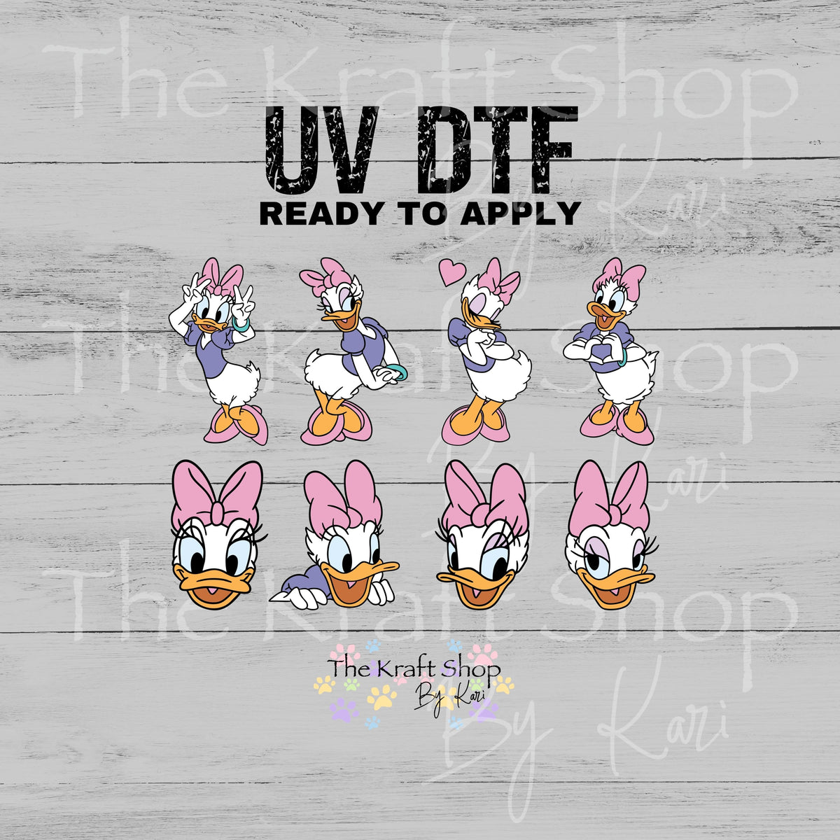 UV DTF Daisy D Element sheet 6.5x4.6 decal, tumbler decal, permanent sticker. #1170