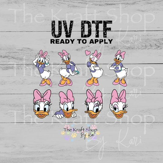 UV DTF Daisy D Element sheet 6.5x4.6 decal, tumbler decal, permanent sticker. #1170