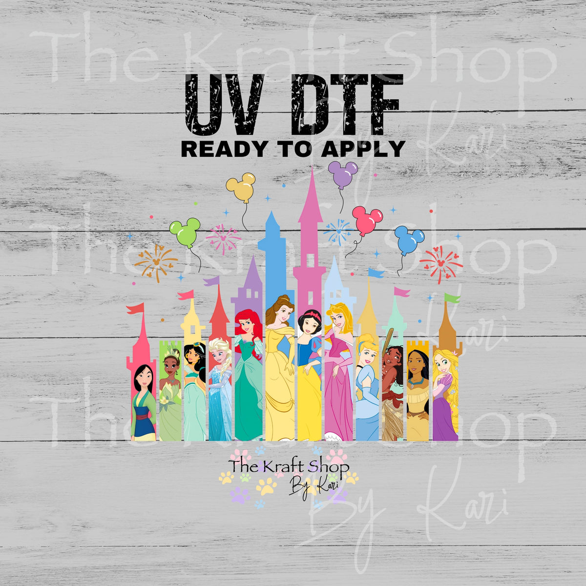 UV DTF Sticker print. Princess Castle decal, tumbler decal. #10569