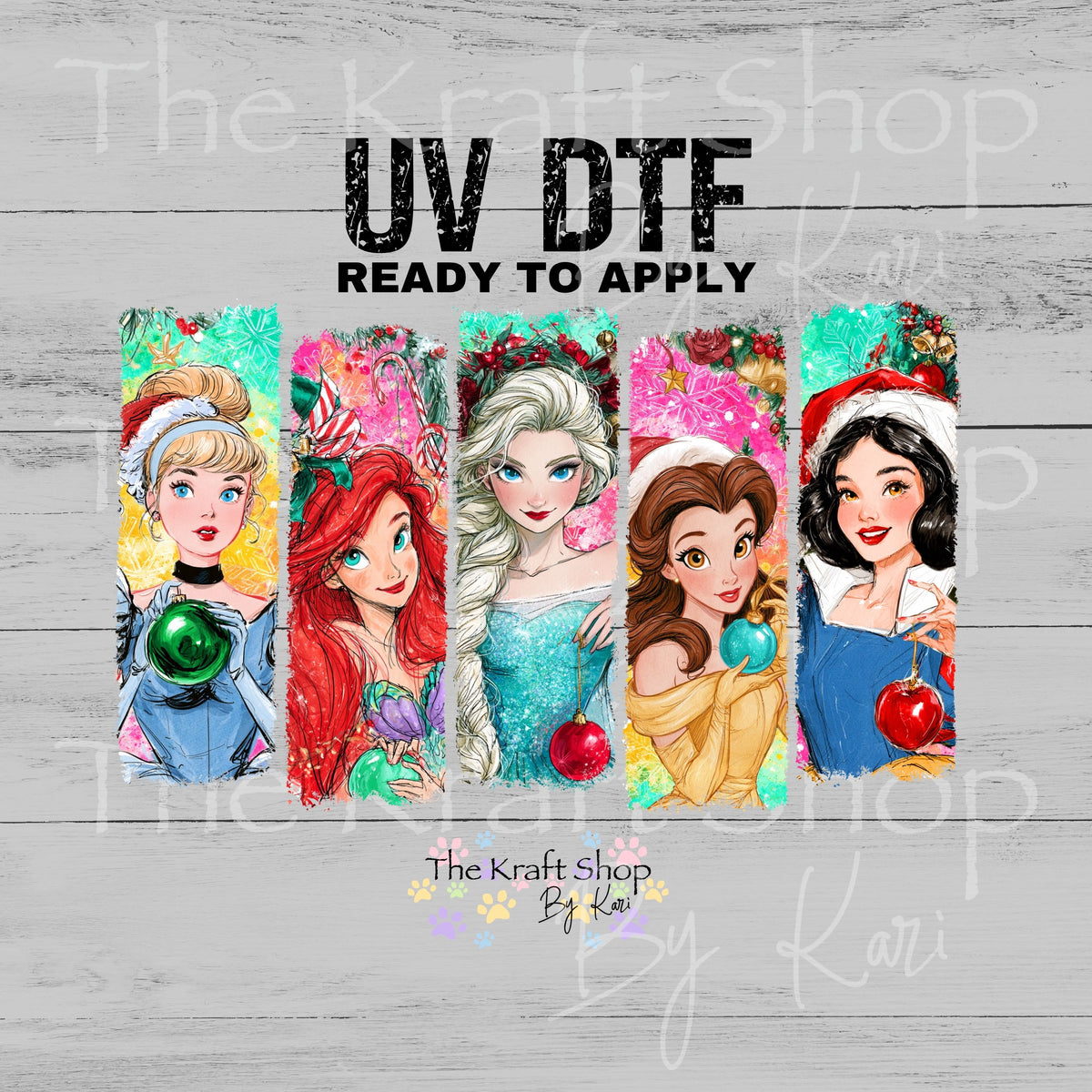 UV DTF Sticker print. Princess Brush Stroke decal, tumbler decal. #10570