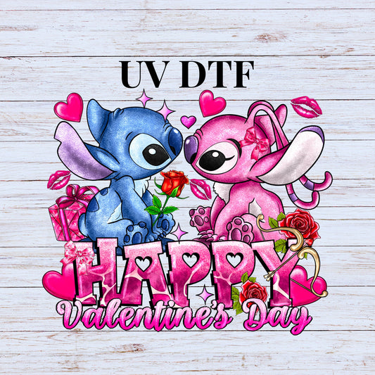 UV DTF Sticker print. Happy Valentine Day Stit decal, tumbler decal, permanent sticker. UV wrap for glass can tumbler. #7256