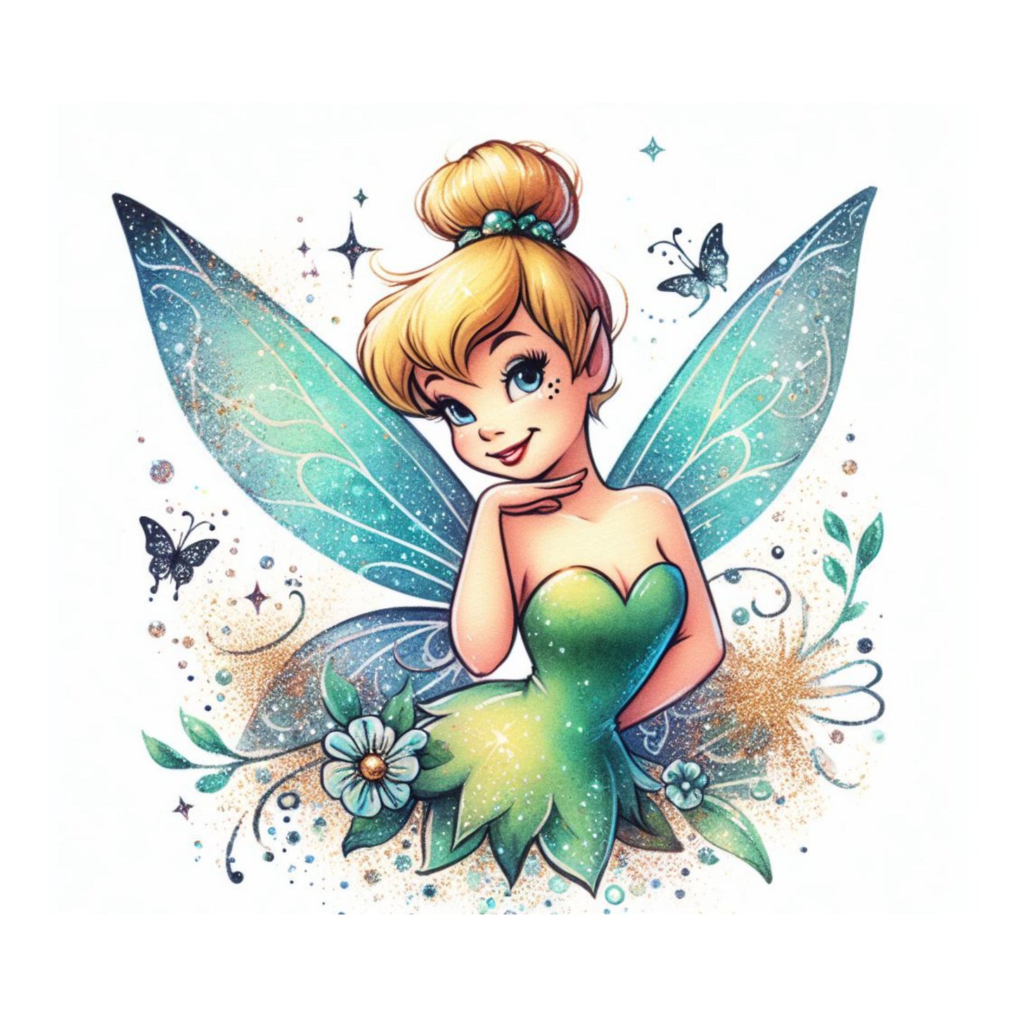 UV DTF Sticker print Blue Tink fairy decal, tumbler decal, permanent sticker.  #10085