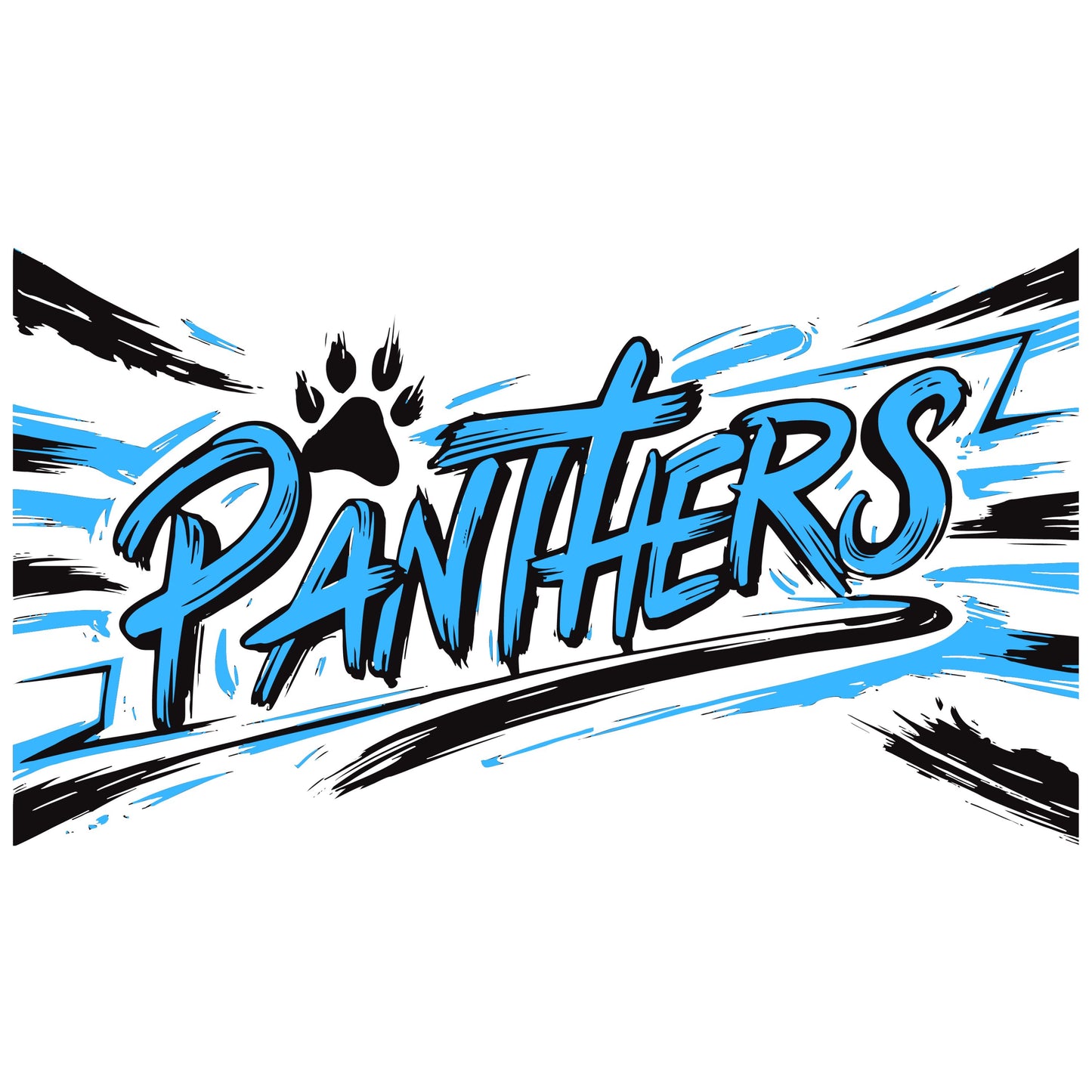 UV DTF Sticker print. Panthers Carolina Blue Splash decal, tumbler decal. UV wrap for glass can tumbler.#4248