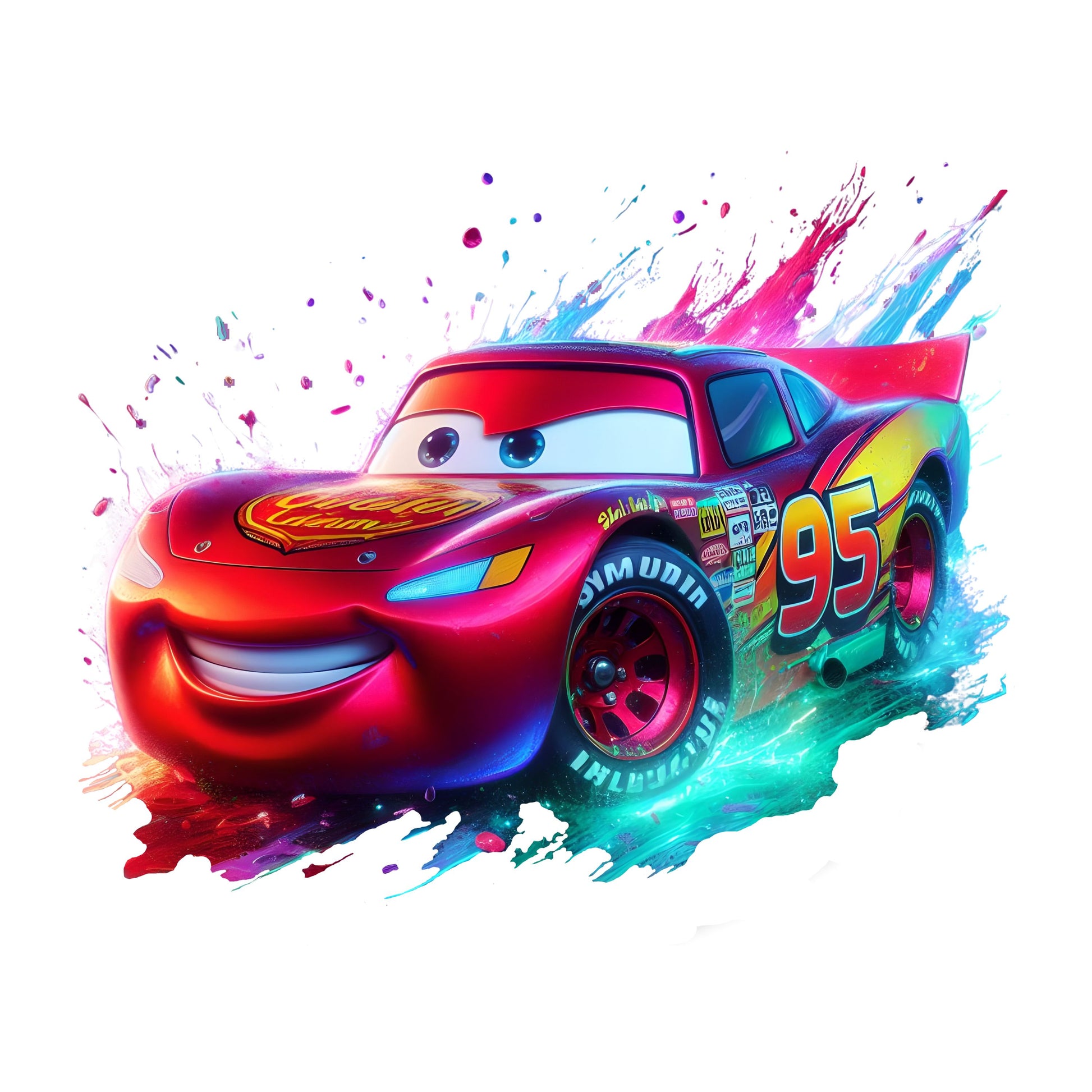 UV DTF Sticker print Race Car Paint Splash decal, tumbler decal, perma ...