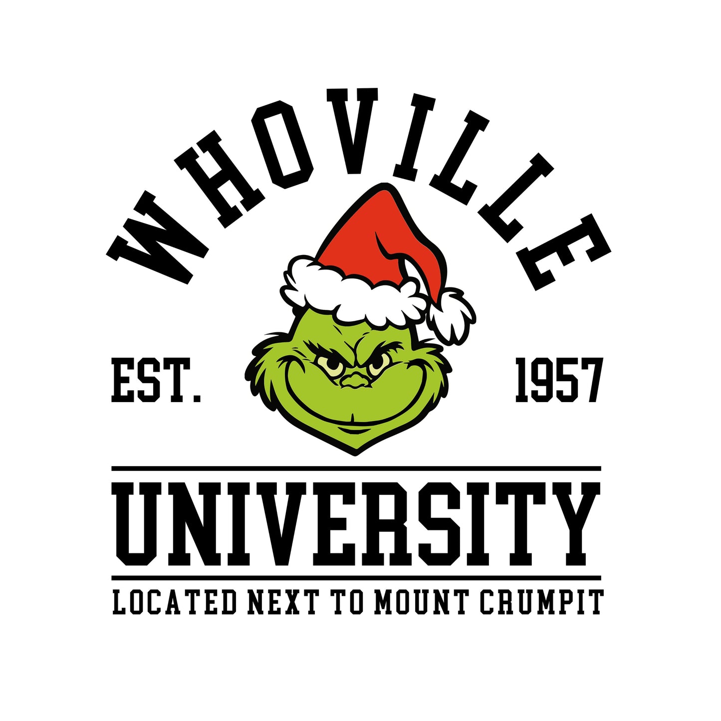 UV DTF Sticker print Who ville University Merry Christmas decal, tumbler decal, permanent sticker. Uv wrap for glass can tumbler. #7138