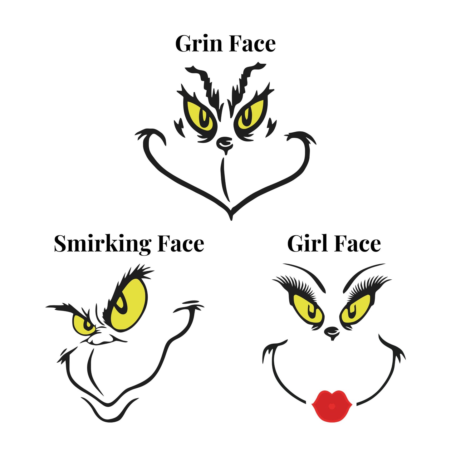 UV DTF Sticker print Grin face smirking or girl Merry Christmas decal, tumbler decal, permanent sticker. Uv wrap for glass can tumbler. #7154