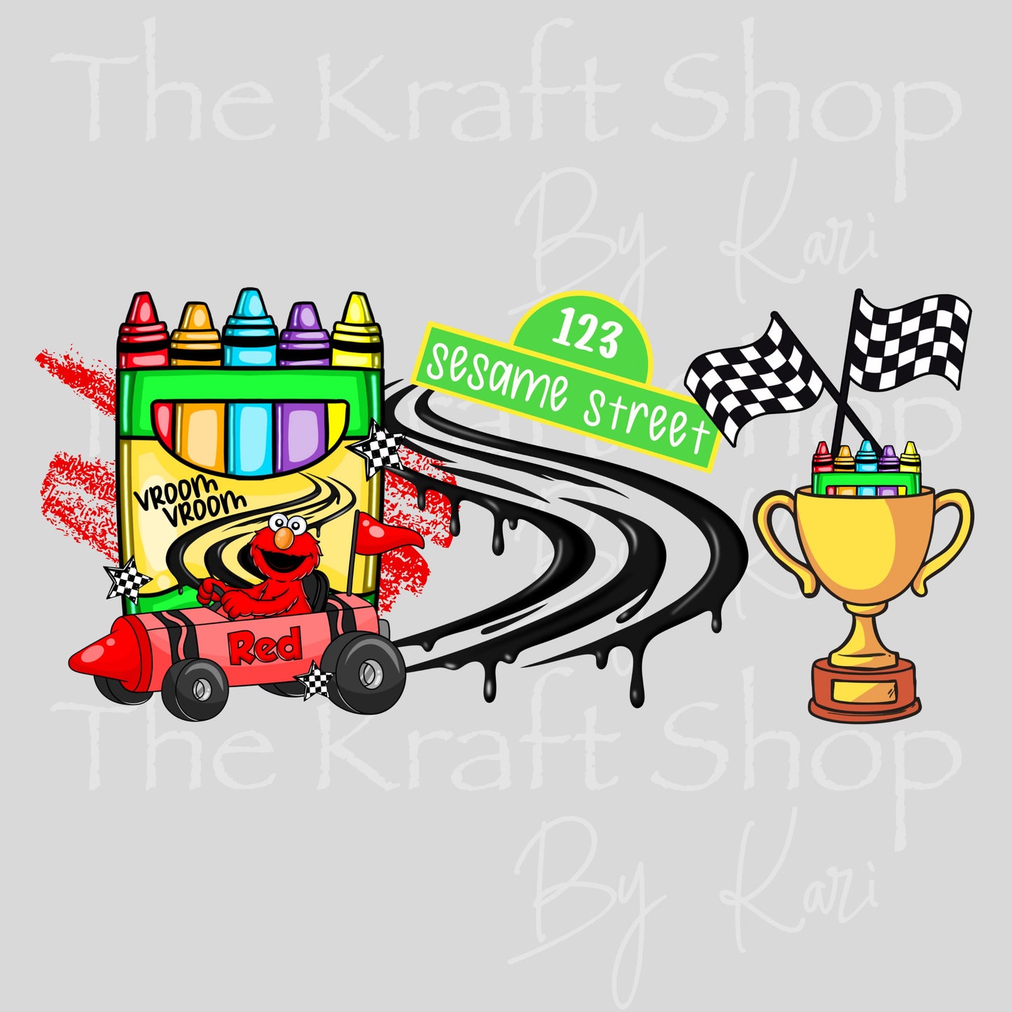 UV DTF Red Monster Glass can wrap decals #5554